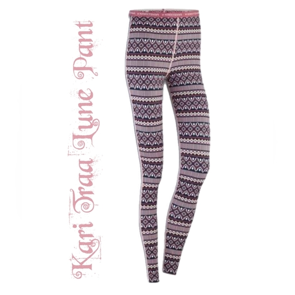 Kari Traa Womens Lune Pant See Measurements For Sz Base Layering  Pink & Black - Picture 1 of 12